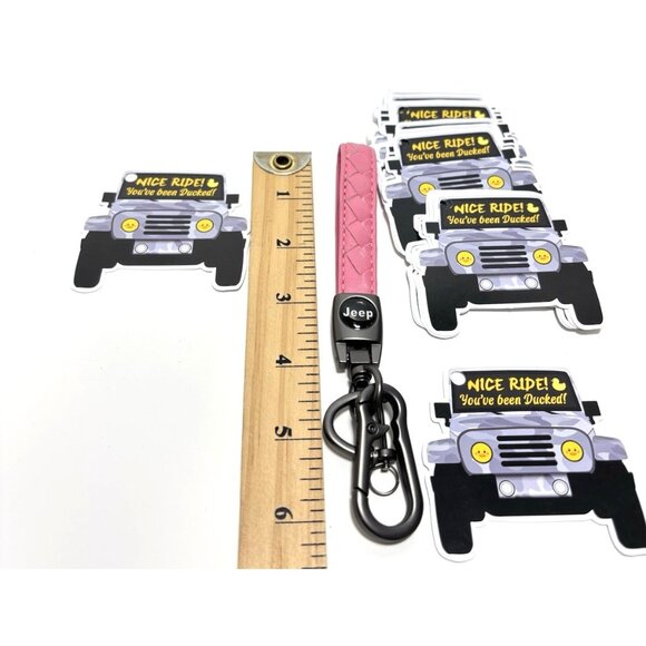 JEEP You've Been Ducked Cards 25pcs with Pink Off Road Keychain for Duck Tag - Picture 6 of 6